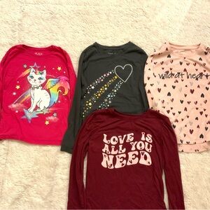 Cat & Jack Pink and Gray Long Sleeve Tees size 8
